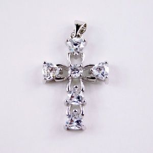925 Sterling Silver CZ Cross Pendant